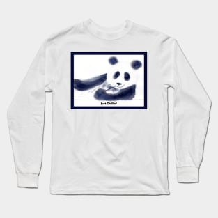 Just Chillin' cool Panda Bear Design Long Sleeve T-Shirt